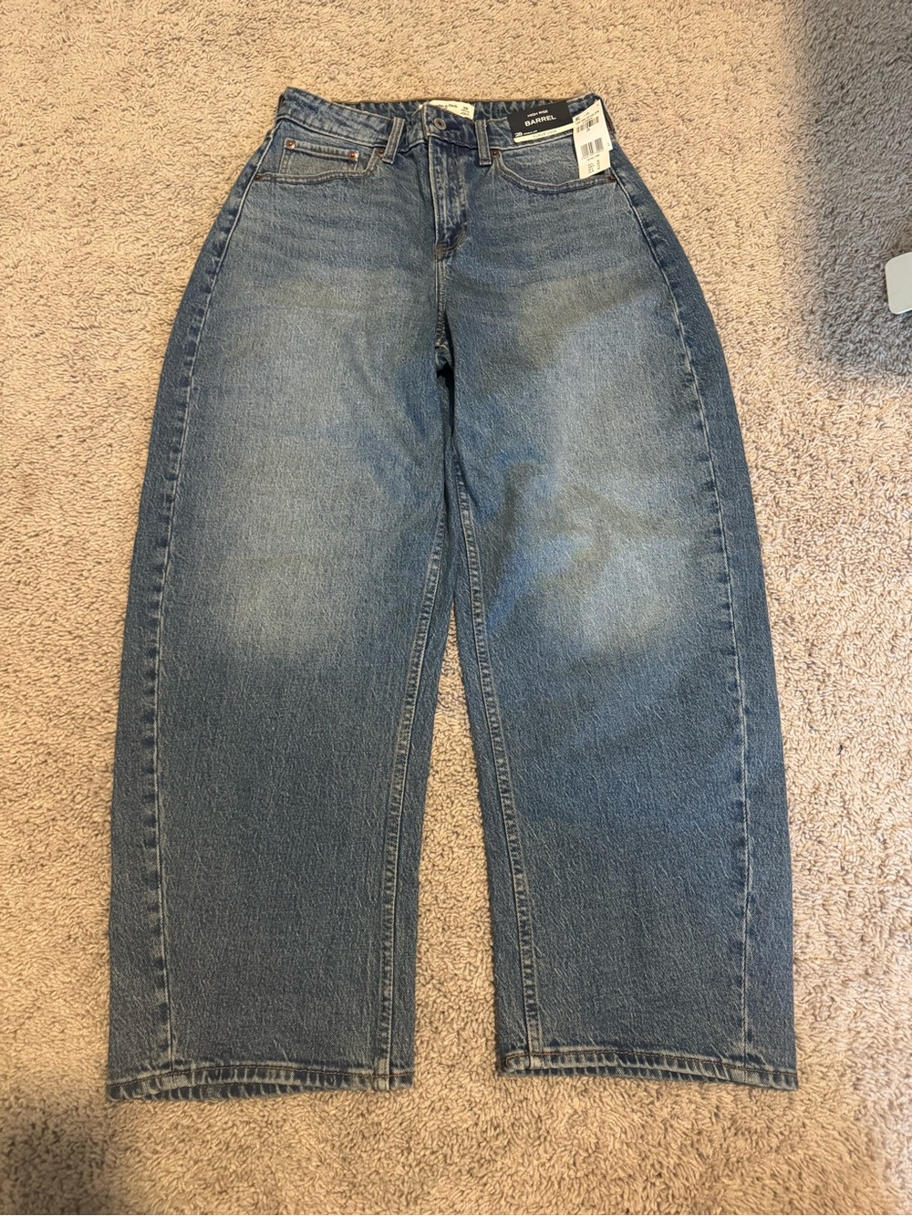 Abercrombie Curve Love High Rise Barrel Jean